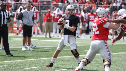 A 2017 Ohio State Spring Game passing chart from all four quarterbacks.