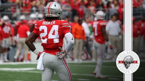 Malik Hooker observes the April 26th 2017 Skull Session