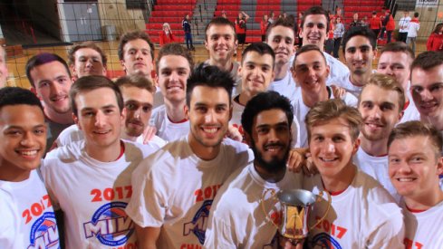 Ohio State men's volleyball after winning the MIVA Conference Championship.