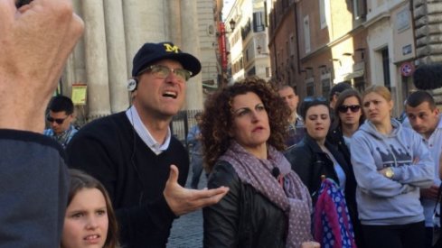 Jim Harbaugh in Rome, LOL