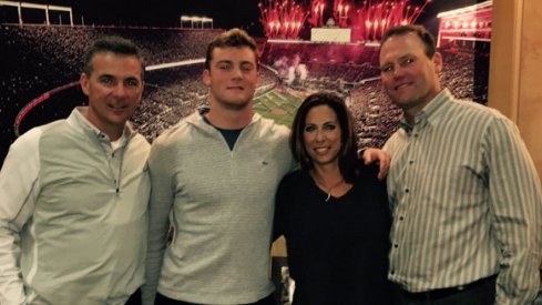 Pete Werner with family and Urban Meyer