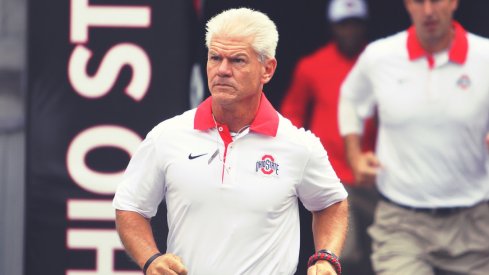 Ohio State cornerbacks coach Kerry Coombs takes the field. 