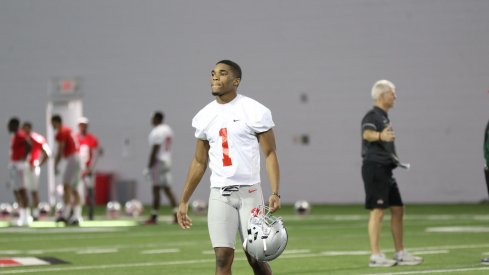 Jeffrey Okudah during a spring practice