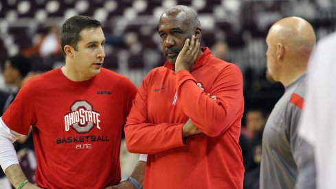 Ohio State assistant coach Greg Paulus and athletic director Gene Smith. 