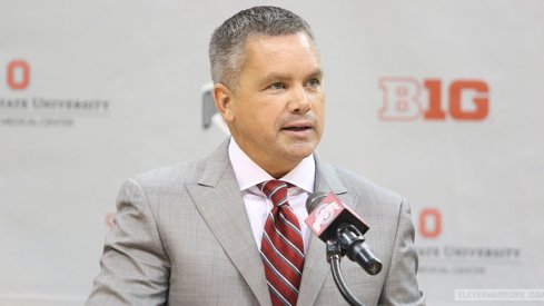 Ohio State coach Chris Holtmann addresses the media during his introductory press conference. 