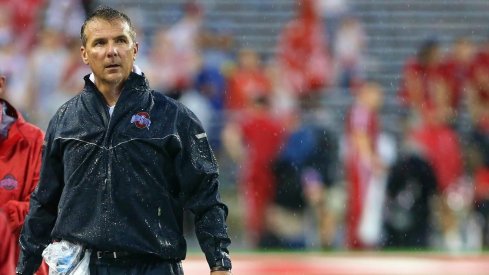 urban meyer during ohio state-tulsa, 2016