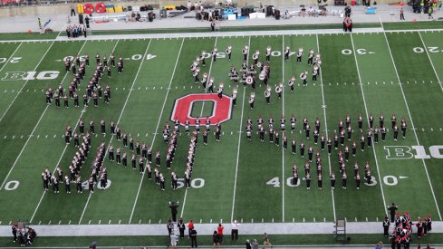 The Ohio State University Marching Band pays homage to New York during the Army game.