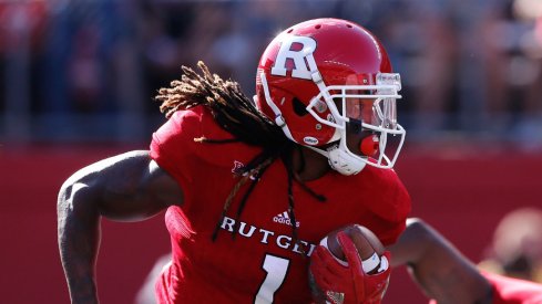 Sep 9, 2017; Piscataway, NJ, USA; Rutgers Scarlet Knights wide receiver Janarion Grant (1) returns a kick during first half against Eastern Michigan Eagles at High Point Solutions Stadium. Mandatory Credit: Noah K. Murray-USA TODAY Sports