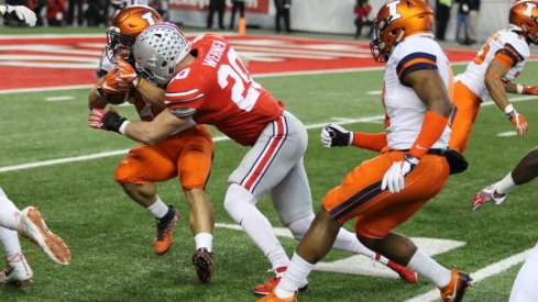 Pete Werner introduced himself to this poor kickoff return man for Illinois. 