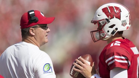 Wisconsin coach Paul Chryst (left) and quarterback Alex Hornibrook