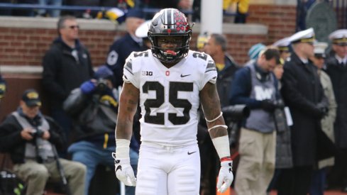 Mike Weber on kickoff duty vs. Michigan