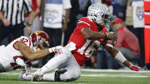 In his final game as a Buckeye, J.T. Barrett tallied 180 total yards and a pair of scores.