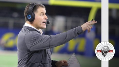 Greg Schiano points to the free Bloomin' Onion