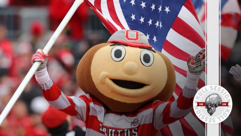 Brutus Buckeye waves the flag for the January 8th 2018 Skull Session.