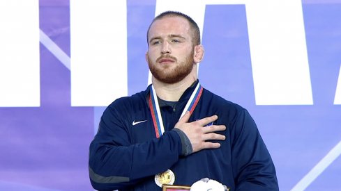 Kyle Snyder wrestling in the 2018 Ivan Yarygin Grand Prix