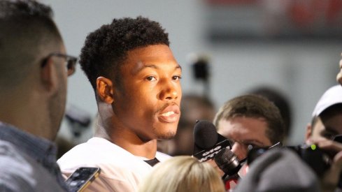 Perry at a media appearance at Ohio State