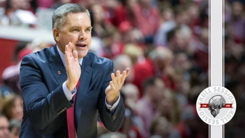 Chris Holtmann applauds the March 3 2017 Skull Session