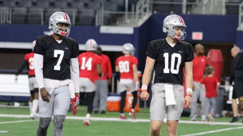 Ohio State quarterbacks Dwayne Haskins and Joe Burrow