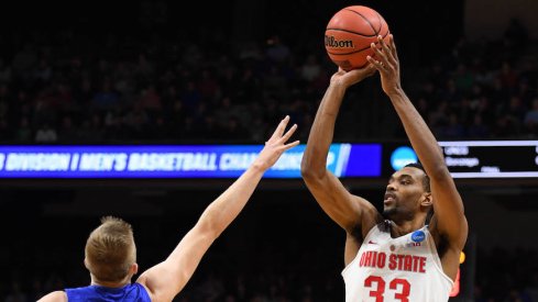 Keita Bates-Diop shoots over a South Dakota State defender.