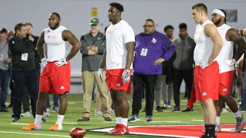 Tyquan Lewis, Jalyn Holmes and Sam Hubbard at pro day