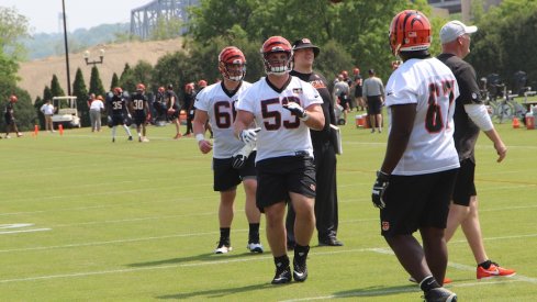 Billy Price (53) at Bengals practice