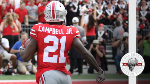 Parris Campbell runs to the end zone.