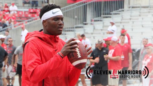 Dwayne Haskins warming up for Ohio State