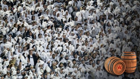 Oct 22, 2016; University Park, PA, USA; Penn State Nittany Lions fans cheer during the first quarter against the Ohio State Buckeyes at Beaver Stadium. Penn State defeated Ohio State 24-21. Mandatory Credit: Matthew O'Haren-USA TODAY Sports