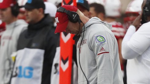 A dejected Scott Frost as the Huskers fall to 0-4 on the season.