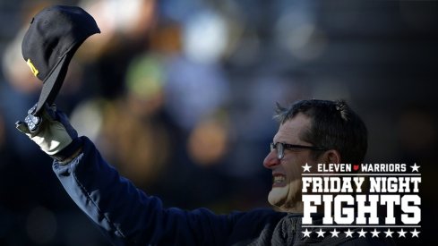 Nov 10, 2018; Piscataway, NJ, USA; Michigan Wolverines head coach Jim Harbaugh during warm up before the game against the Rutgers Scarlet Knights at High Point Solutions Stadium. Mandatory Credit: Noah K. Murray-USA TODAY Sports