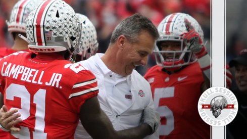 Urban Meyer cracks a smile in today's Skull Session.