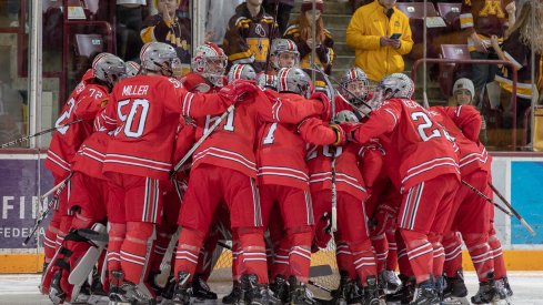 Buckeye hockey huddle