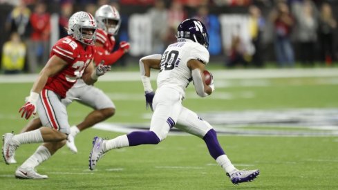 Northwestern's John Moten IV recorded one of eight rushes over 50 yards against Ohio State this season.