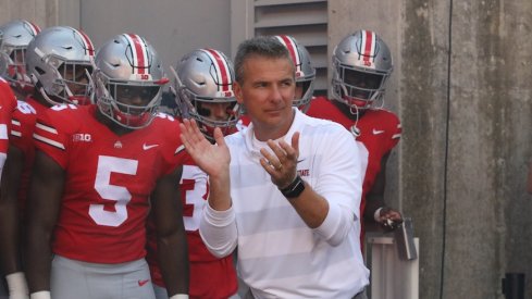 Urban Meyer and the Buckeyes before a game this season.