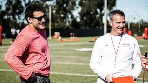 Nick Bosa visits Ohio State's practice.