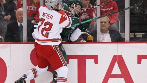 Carson Meyer tattoos a Laker in the Buckeyes' second half opener against Mercyhurst.