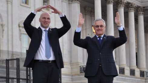 Anthony Gonzalez and Jim Tressel.
