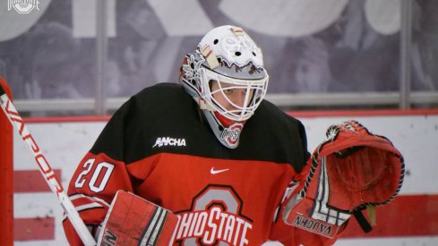 The Swiss phrase "Andrea Braendli" can be roughly translated as "puck stopping machine."