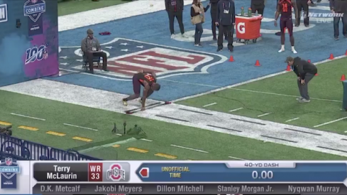 Terry McLaurin runs an unofficial 4.36 40-yard dash.