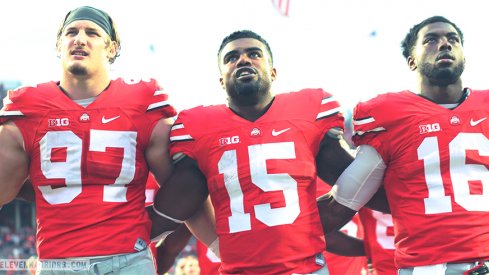 Joey Bosa, Ezekiel Elliott and J.T. Barrett