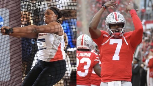 Sade Olatoye and Dwayne Haskins