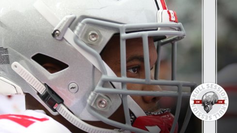 J.K. Dobbins is staring at today's Skull Session.