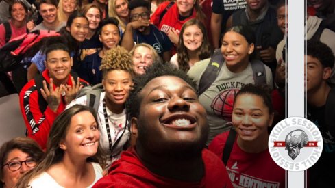 It's a where's waldo of Ohio State freshman student athletes in today's skull session.