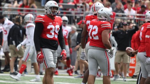 Malik Harrison (39) will be among the key players in Ohio State's new defensive scheme this season.