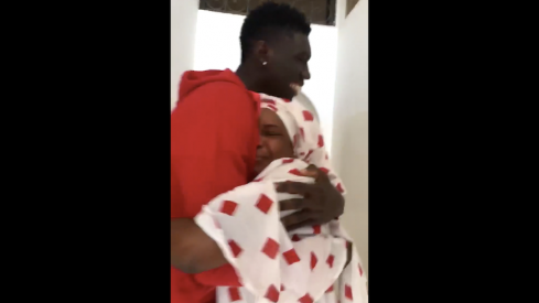 Ibrahima Diallo sees his family for the first time in three years.