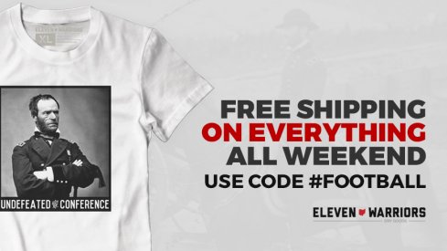 Free shipping all weekend at Eleven Warriors Dry Goods