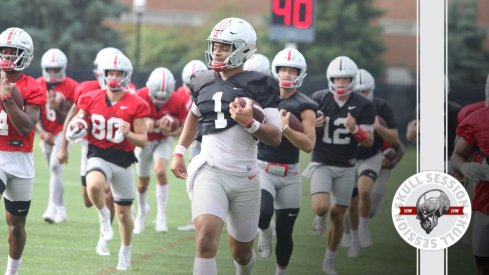 Justin Fields is at the front of the line in today's skull session.