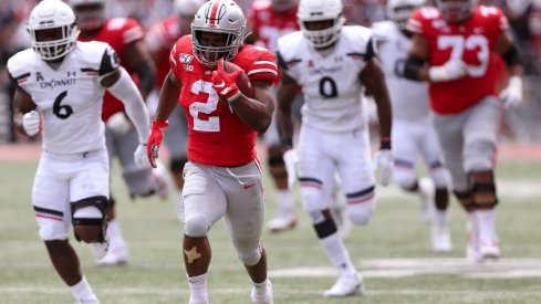 J.K. Dobbins sprints 60 yards for six. 