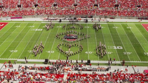 The Ohio State University Marching Band saluted musical artists from Ohio during their halftime performance Saturday.