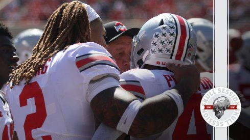 J.K. Dobbins mentors josh proctor in today's skull session.